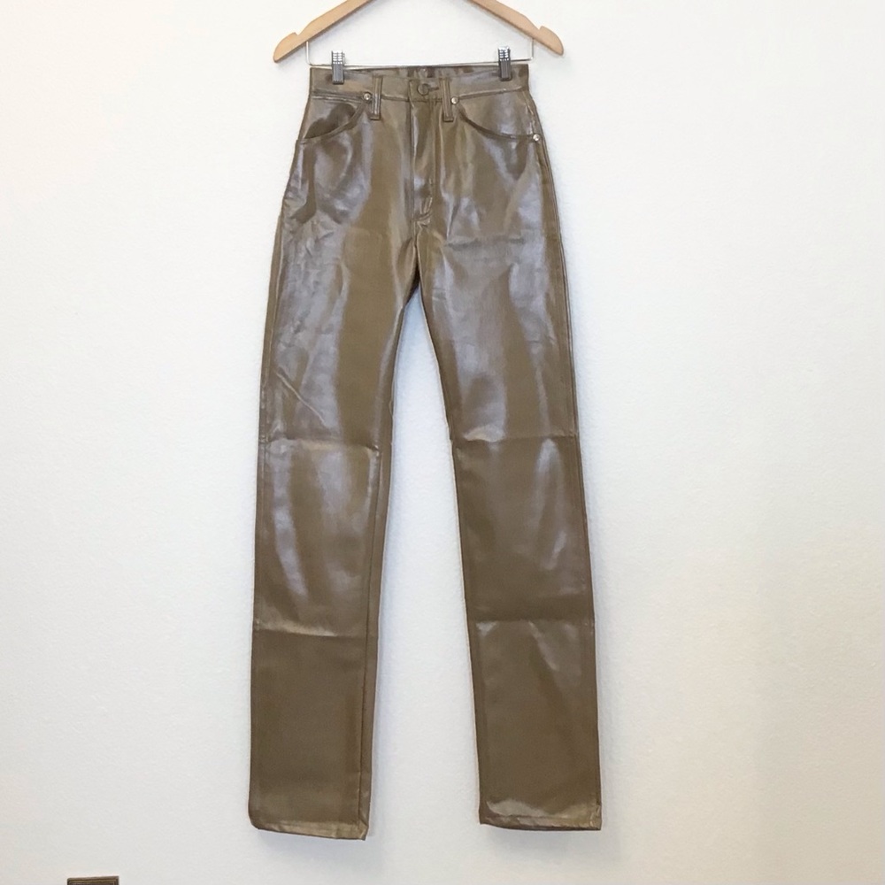 Wrangler Vintage 25 x 36 Coated High-Rise Gold/Beige Women’s Jeans Made In USA - Picture 2 of 12